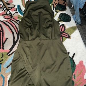 Green sage wedding guest dress